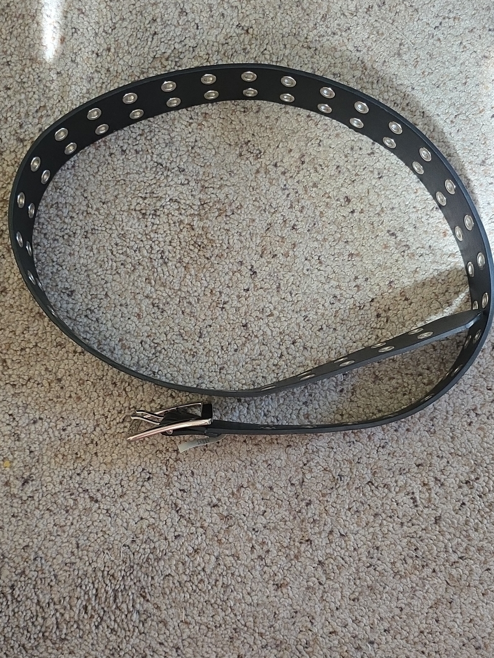 Target Black Double-Row Grommet Belt with Silver Buckle